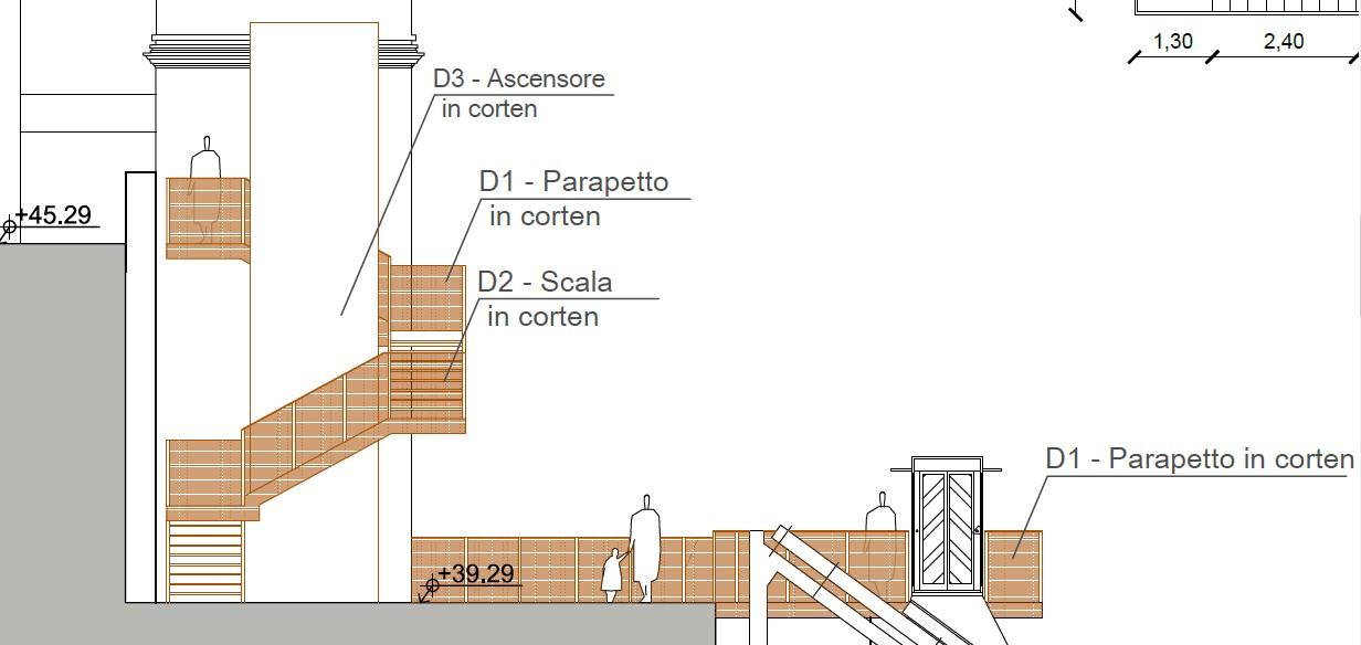 Percorso meccanizzato dal parcheggio al borgo